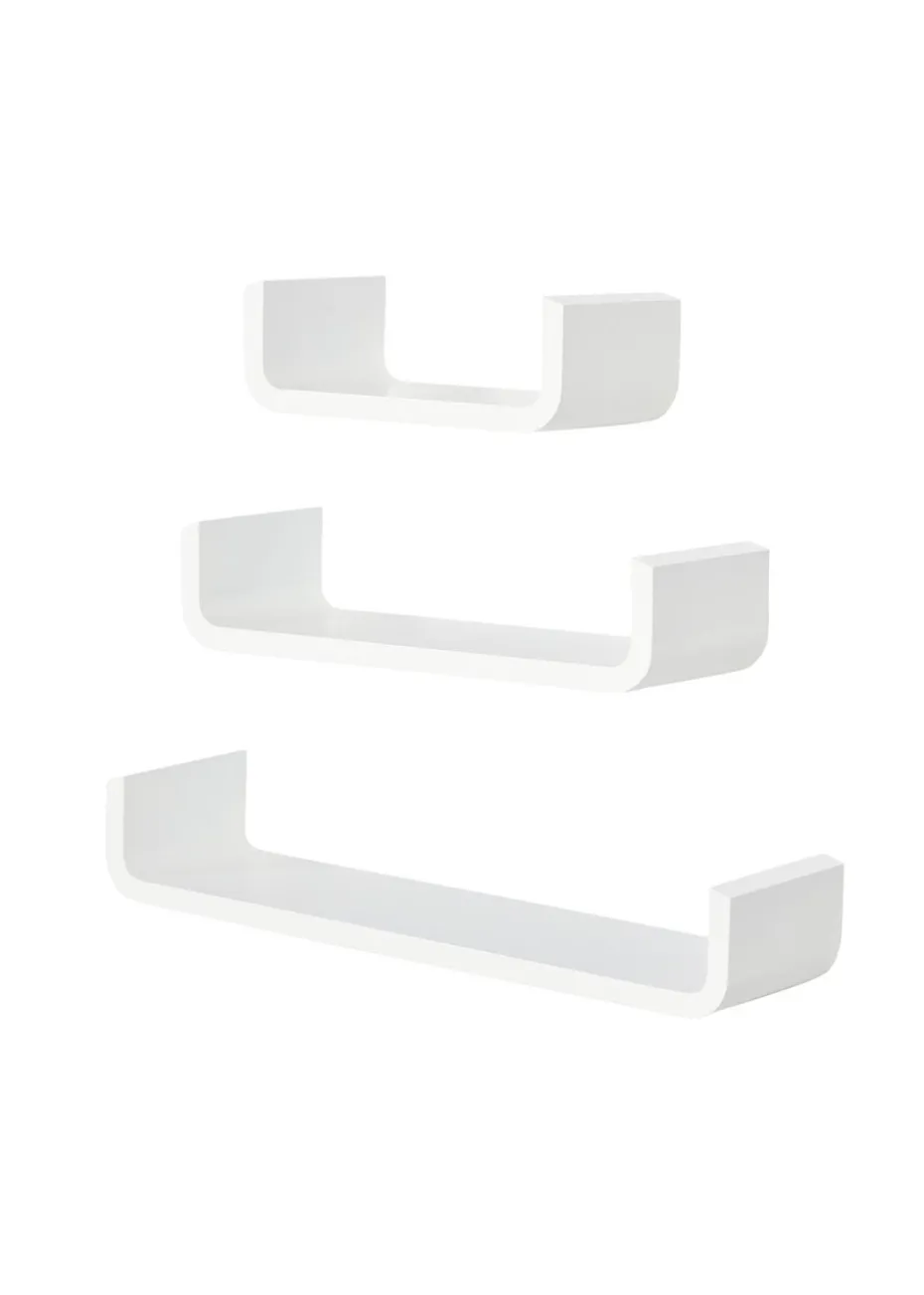 HOMCOM White U Shaped Shelf Set (60cm x 15cm x 10cm)