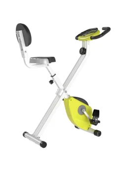 HOMCOM Yellow Magnetic Resistance Exercise Bike Foldable LCD Adjustable Seat
