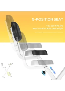 HOMCOM Yellow Magnetic Resistance Exercise Bike Foldable LCD Adjustable Seat