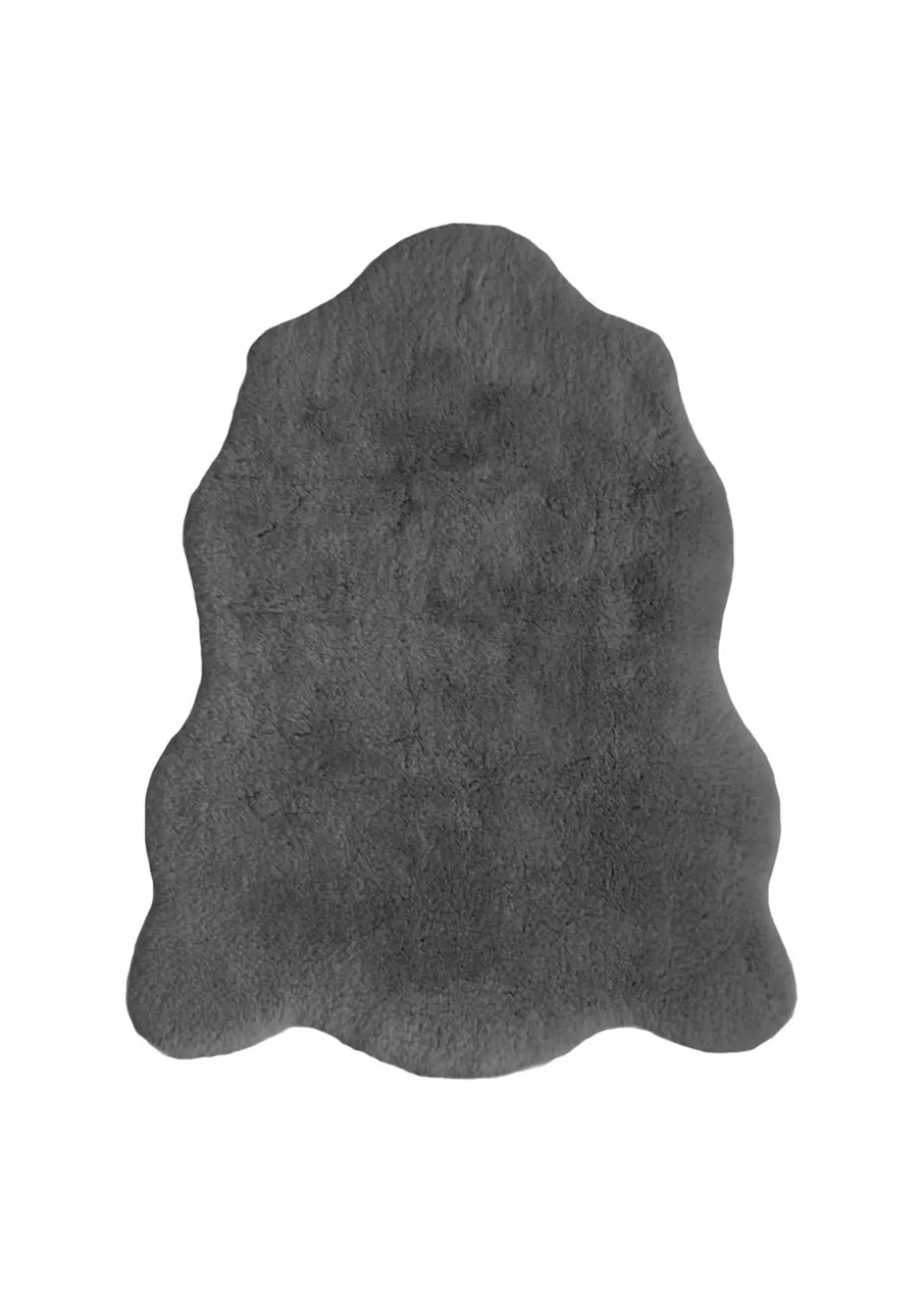 Homemaker Dark Grey Luxury Fur Single Rug
