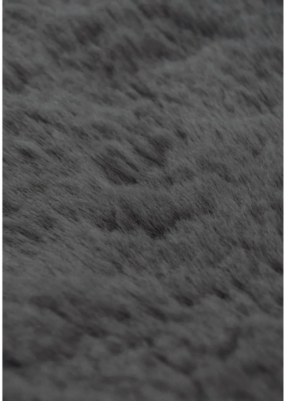 Homemaker Dark Grey Luxury Fur Single Rug