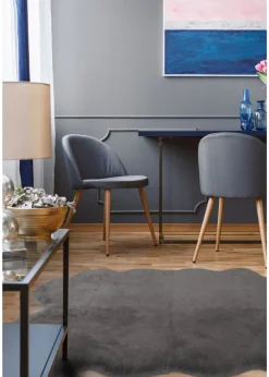 Homemaker Dark Grey Luxury Fur Quad Rug