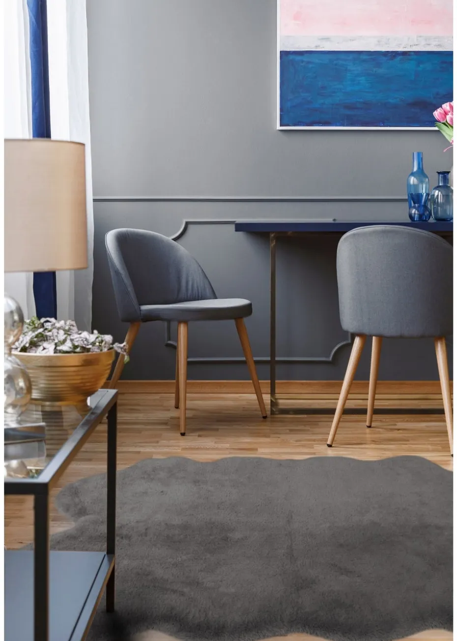 Homemaker Dark Grey Luxury Fur Quad Rug