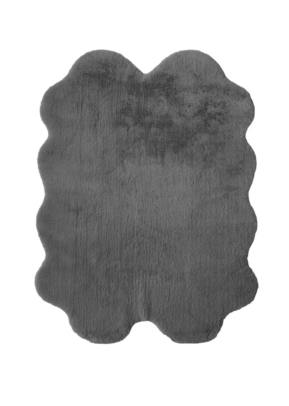 Homemaker Dark Grey Luxury Fur Quad Rug