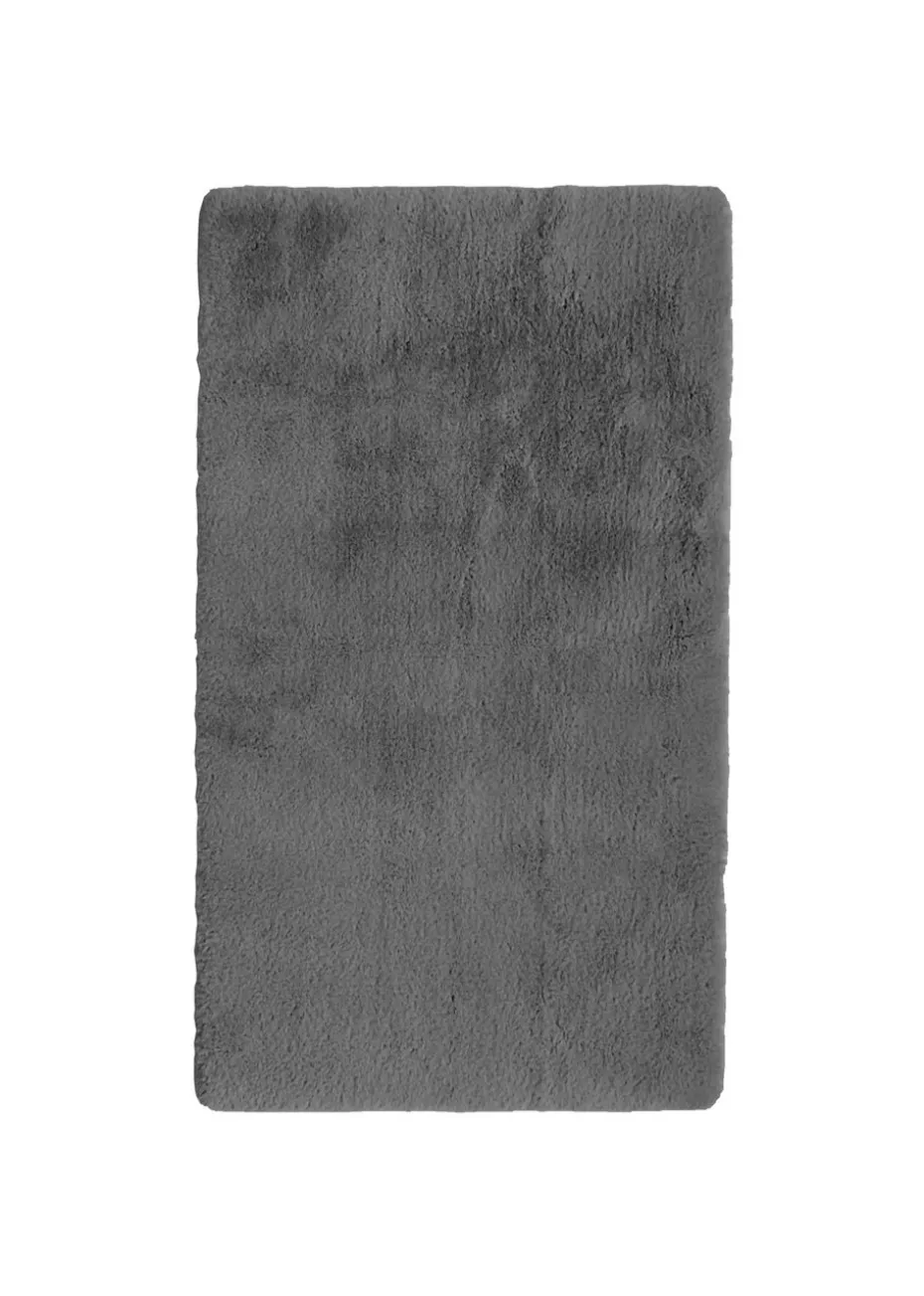 Homemaker Dark Grey Luxury Fur Oblong Rug