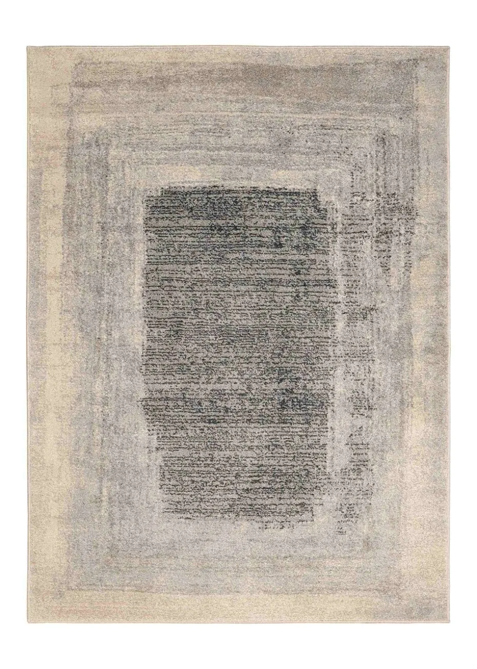 Homemaker Freya Border Effect Grey/Blue Rug