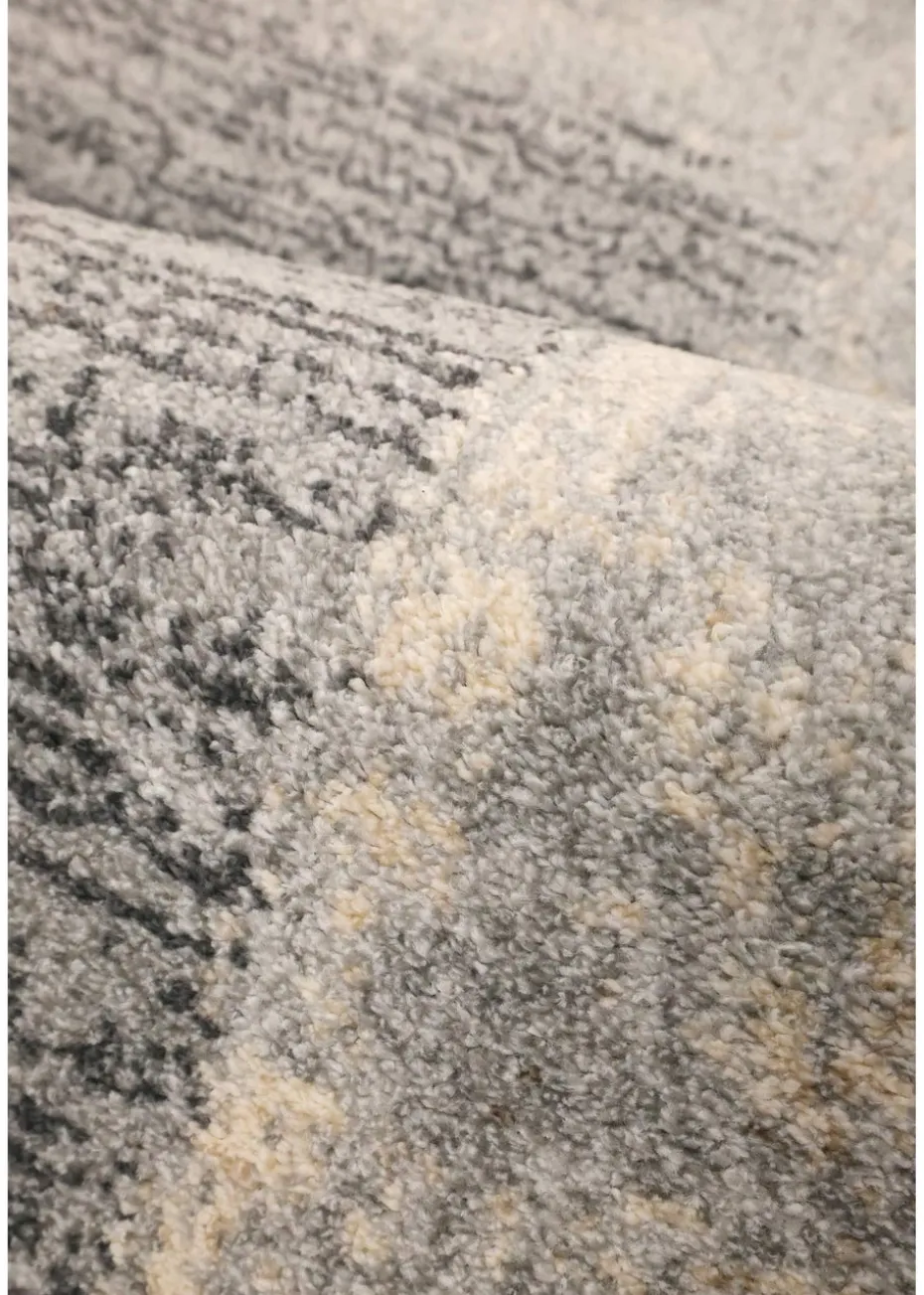 Homemaker Freya Border Effect Grey/Blue Rug