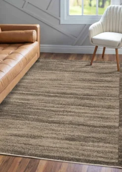 Homemaker Freya Texture Border Taupe Rug