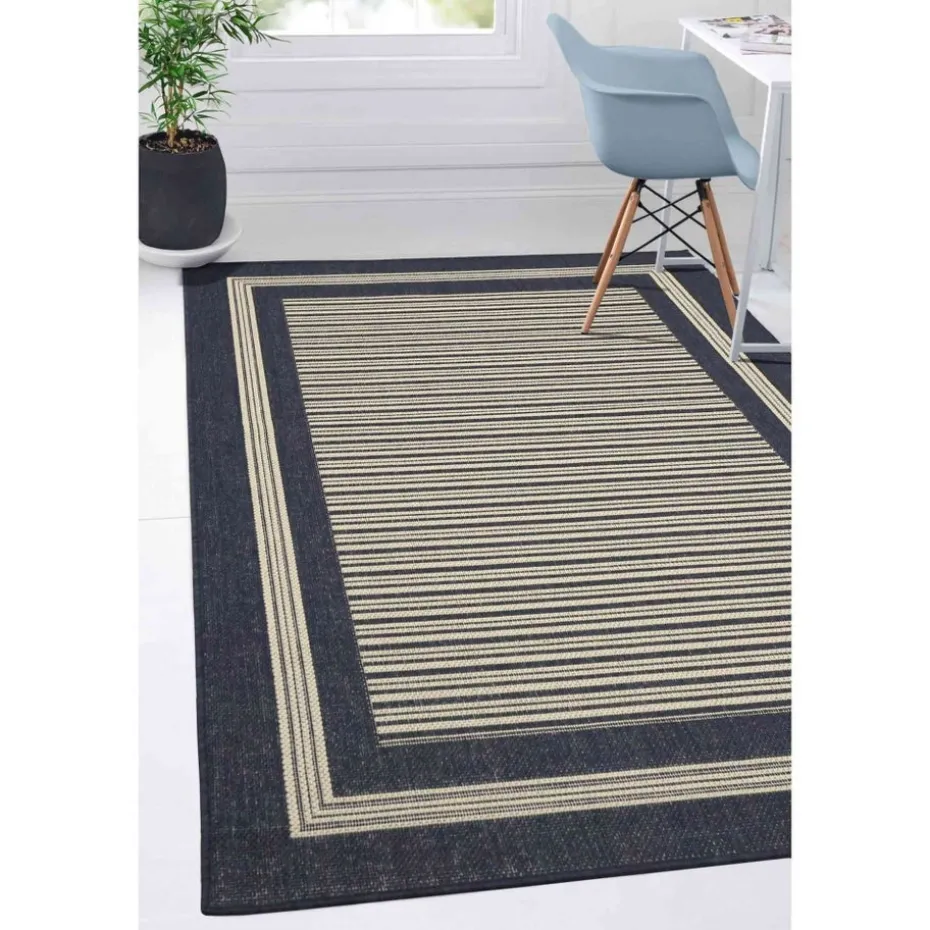 Homemaker Gel Backed Navy Border Rug