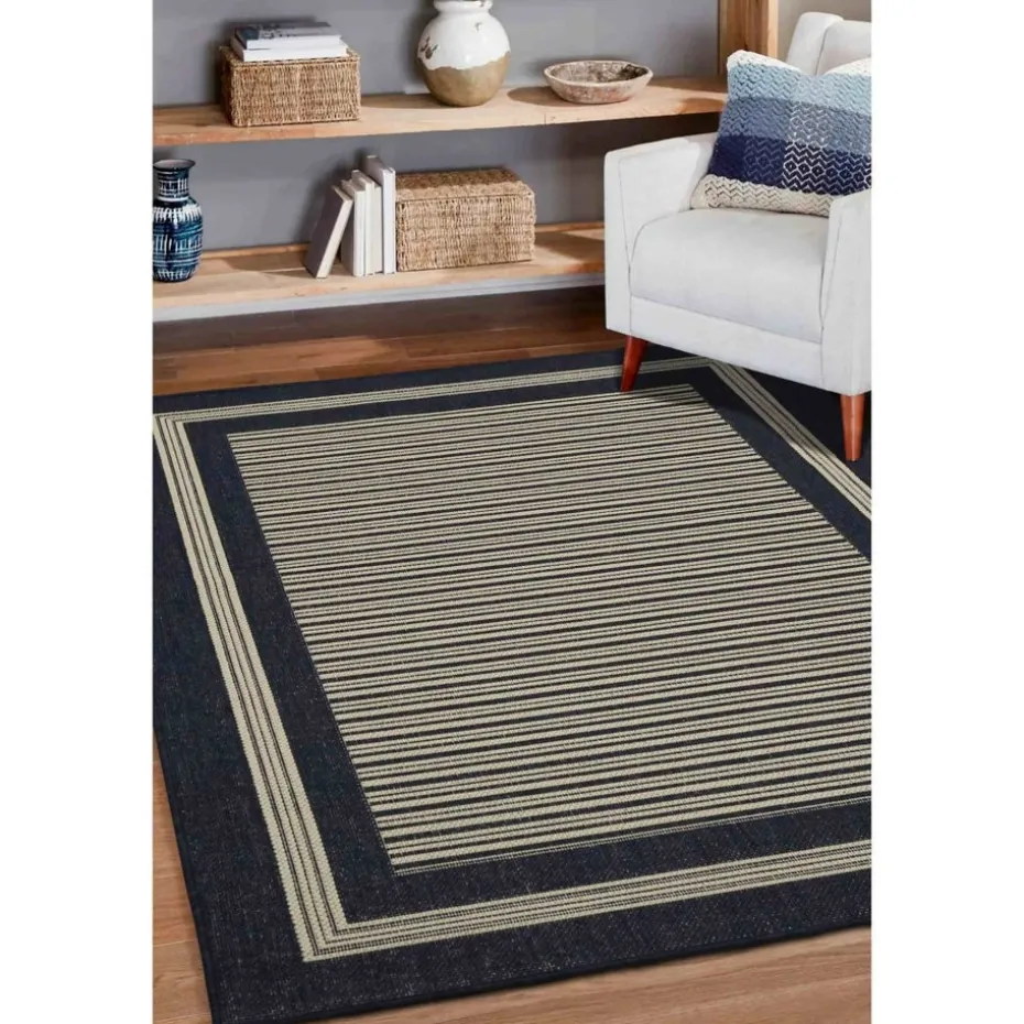 Homemaker Gel Backed Navy Border Rug