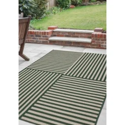 Homemaker Green Multistripe Design Rug