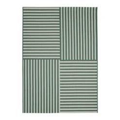 Homemaker Green Multistripe Design Rug