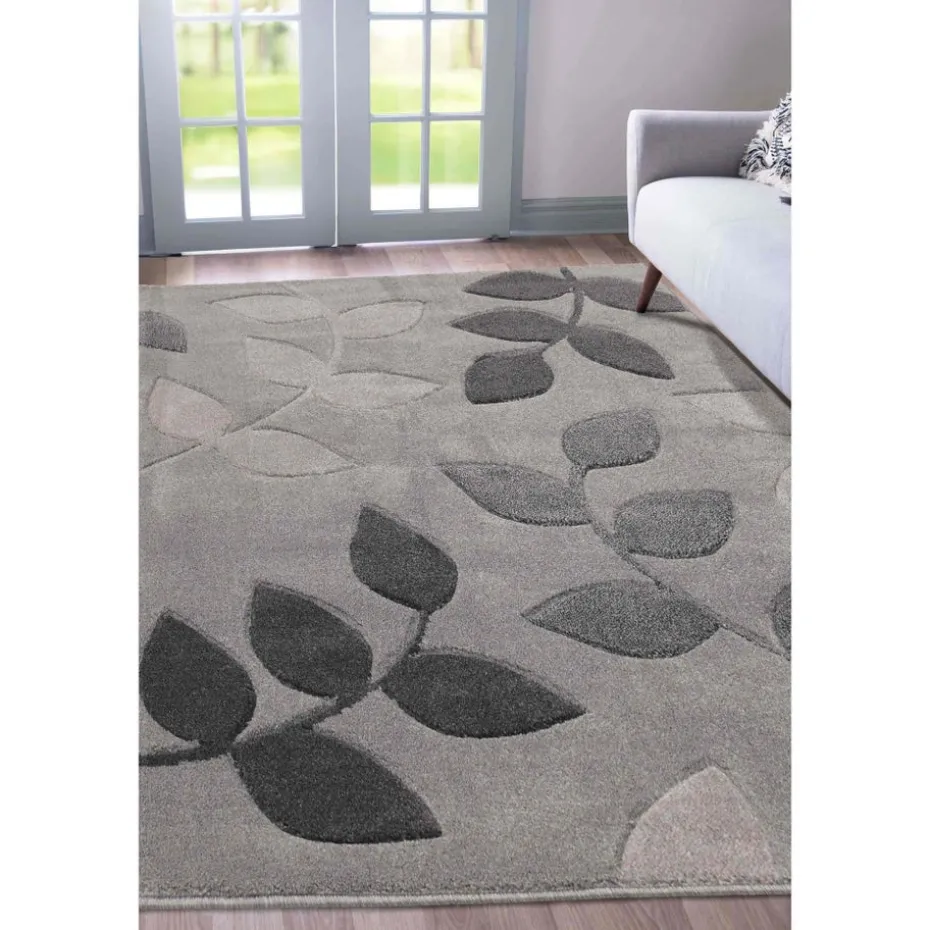 Homemaker Grey Leaf Design Rug