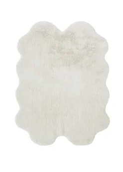 Homemaker Ivory Luxury Fur Quad Rug