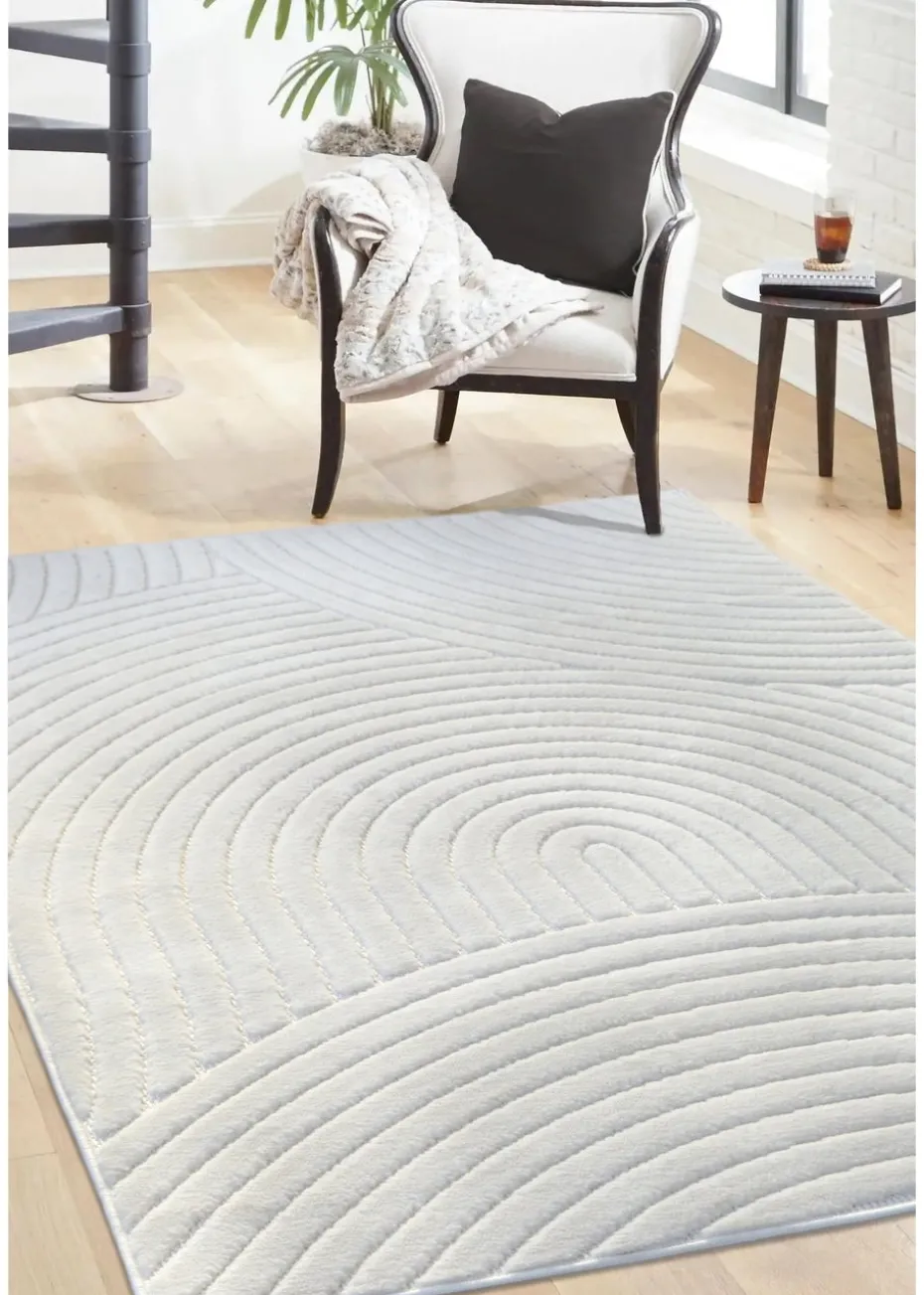 Homemaker Malmo White Curves Rug