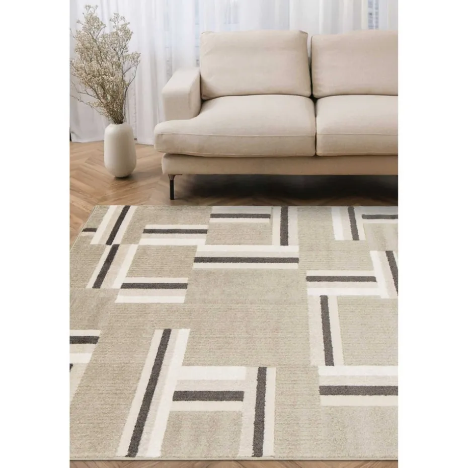 Homemaker Milan Grey/Stone/Cream Blocks Rug