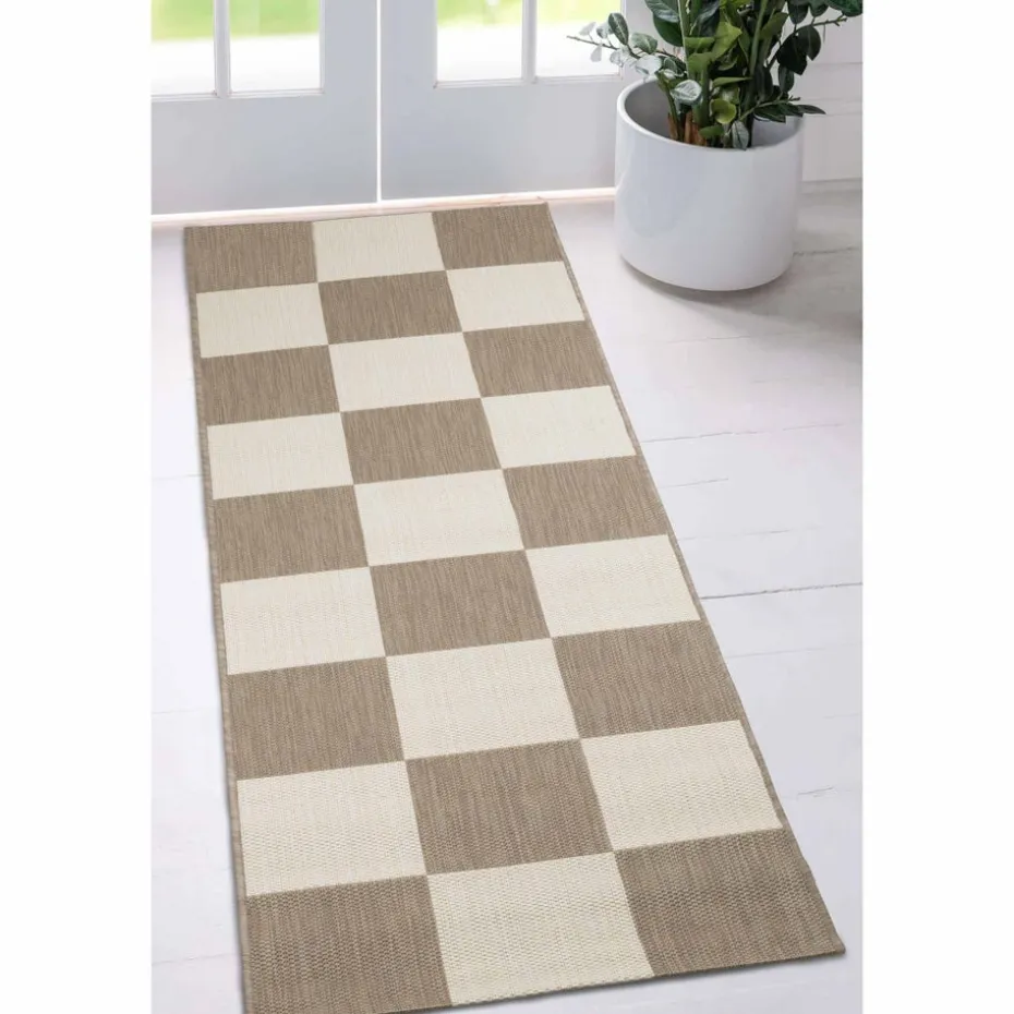 Homemaker Natural Chequer Runner Rug