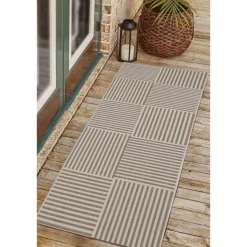 Homemaker Natural Multistripe Design Runner Rug