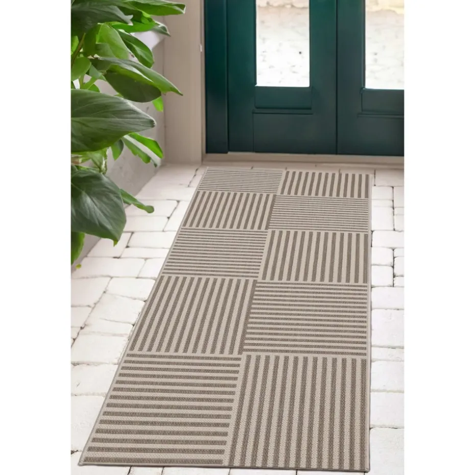 Homemaker Natural Multistripe Design Runner Rug