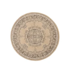 Homemaker Traditional Natural Round Rug