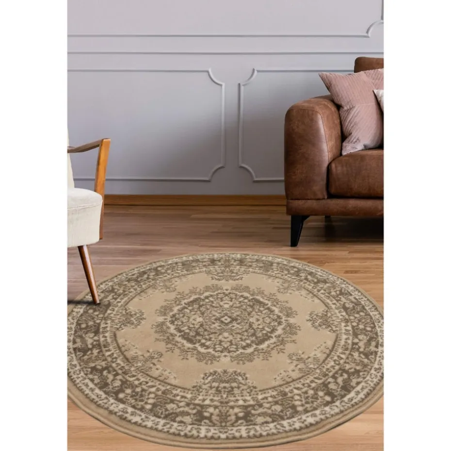 Homemaker Traditional Natural Round Rug