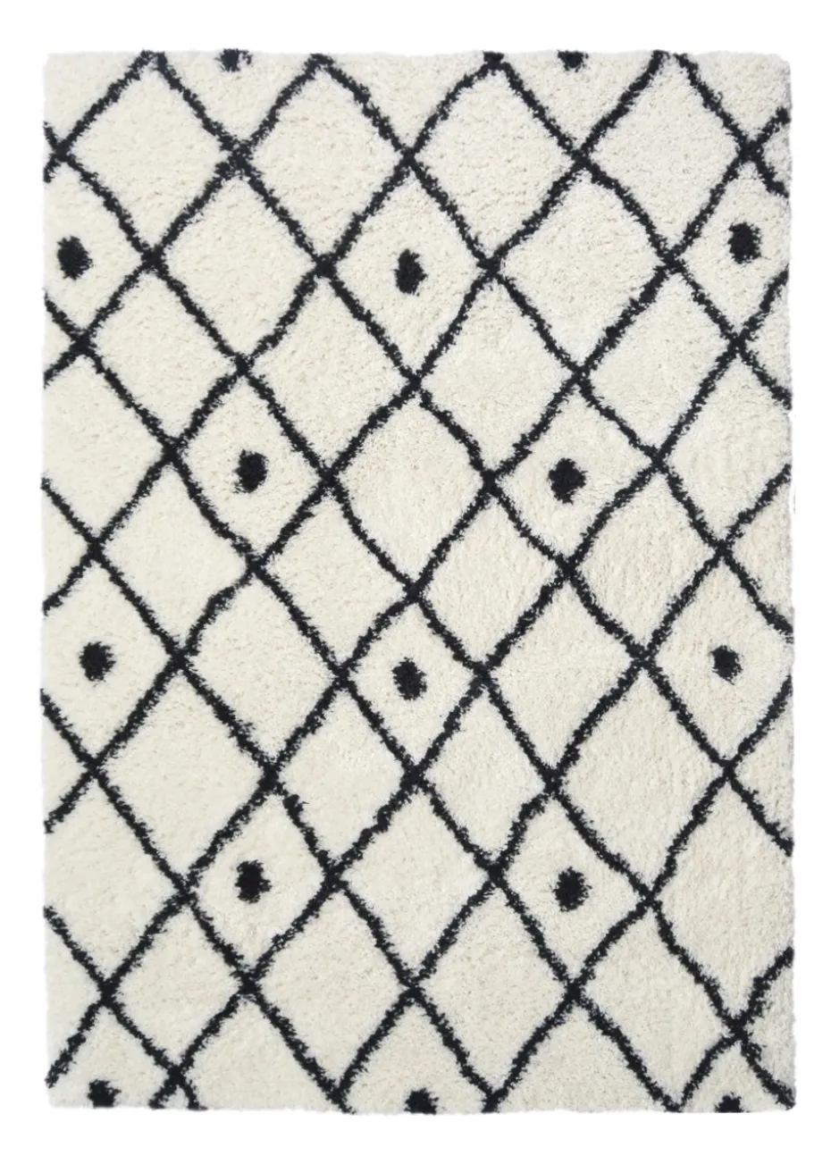Homemaker White Snug Shaggy Diamond Rug