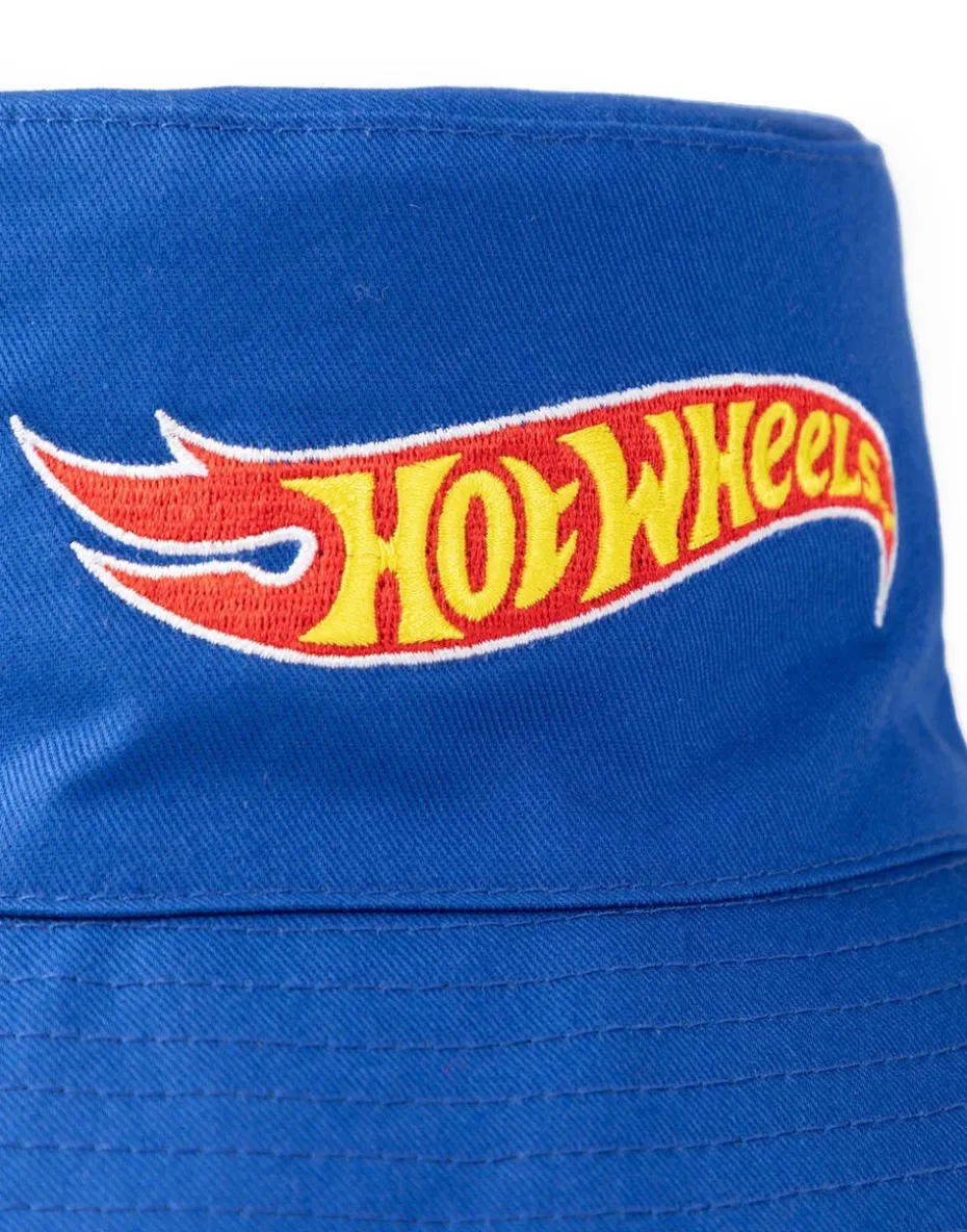 Hot Wheels Blue Logo & Checkerboard Reversible Bucket Hat