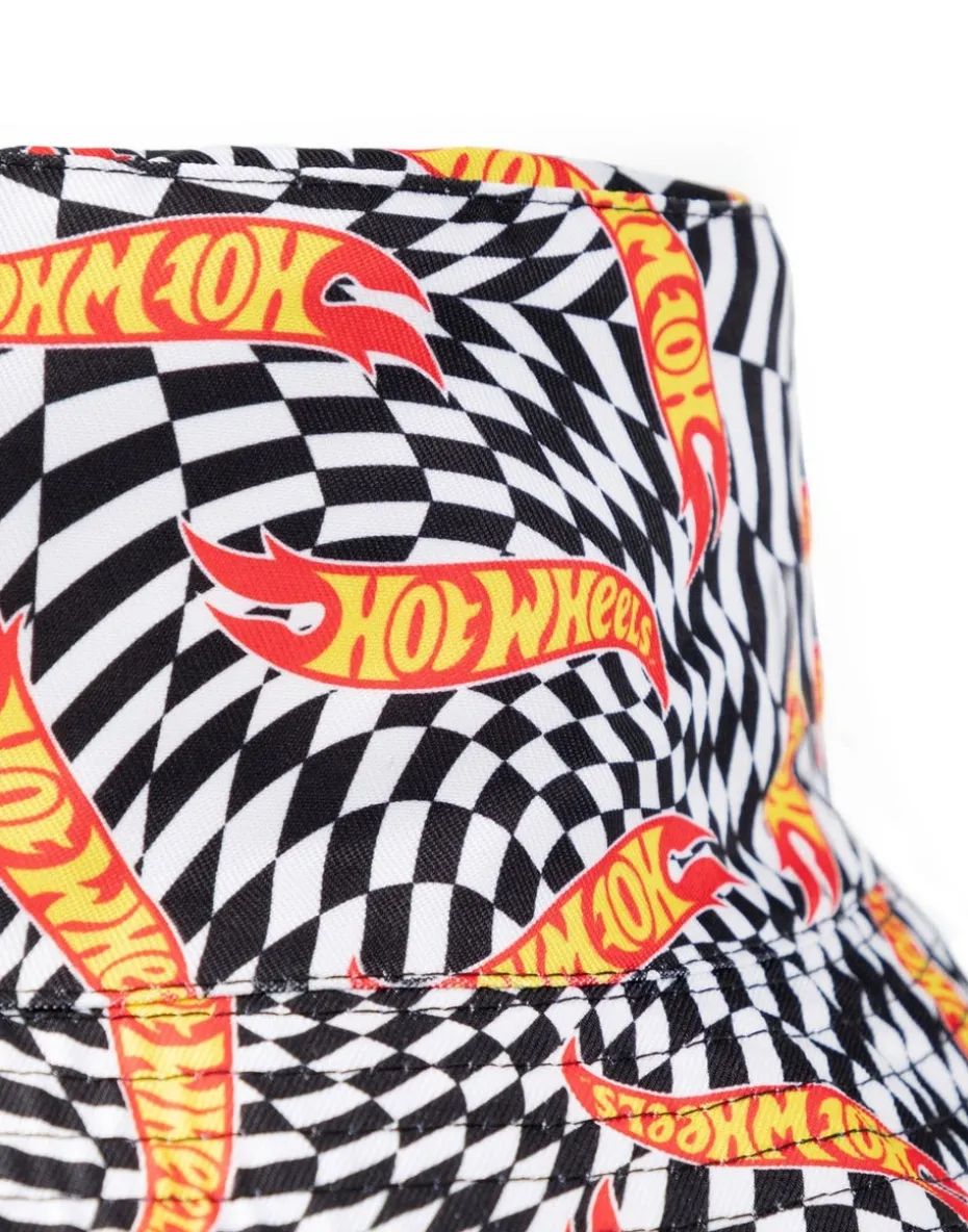 Hot Wheels Blue Logo & Checkerboard Reversible Bucket Hat