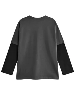 Hot Wheels Boys Grey Flame Logo Long Sleeved T-Shirt (3 - 12 Years)