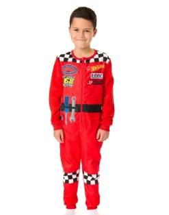 Hot Wheels Pit Crew Style Boys Red Onesies (3-10 Years)