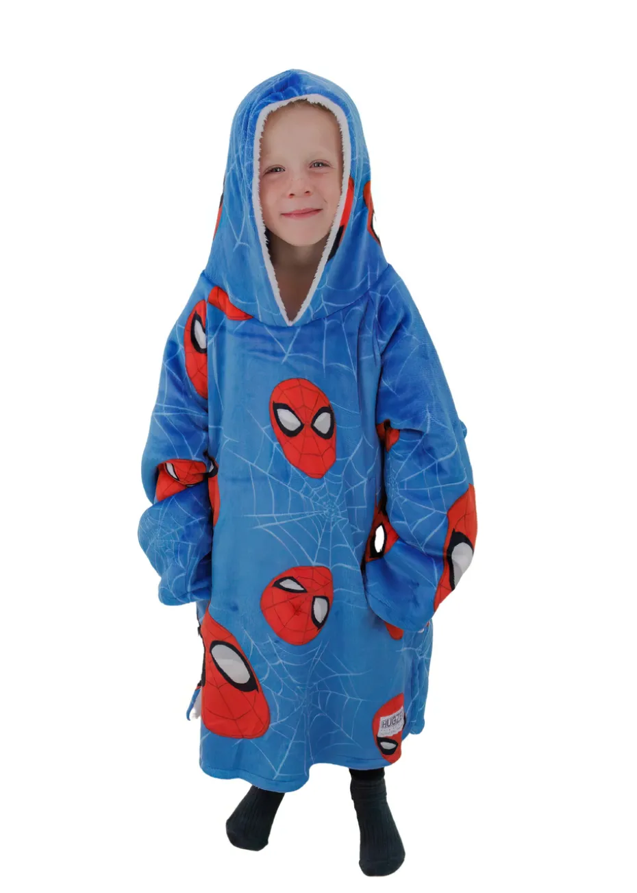 HUGZEE Kids Spiderman Heads Up Wearble Hooded Throw