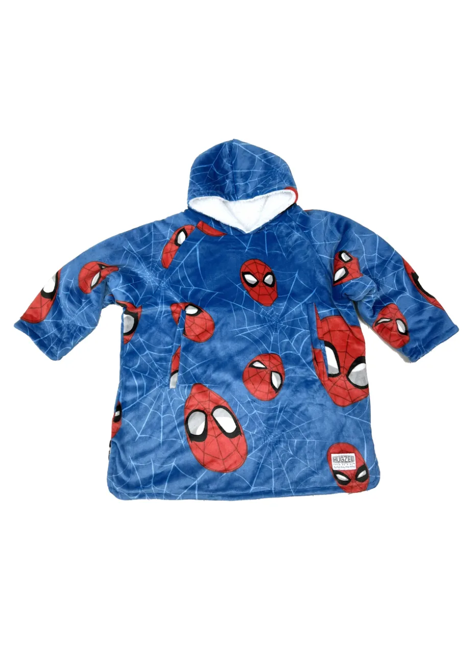 HUGZEE Kids Spiderman Heads Up Wearble Hooded Throw