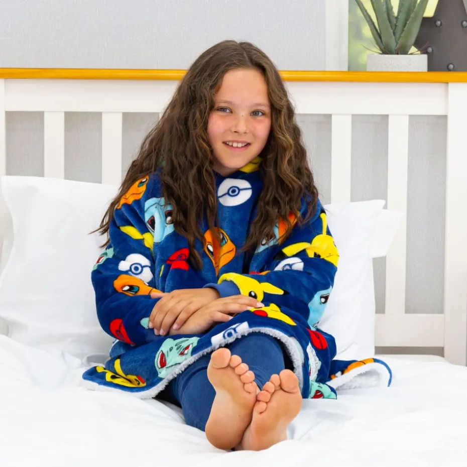 HUGZEE Pokemon Badges Wearable Hooded Fleece