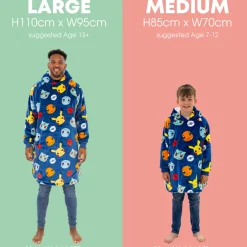 HUGZEE Pokemon Badges Wearable Hooded Fleece