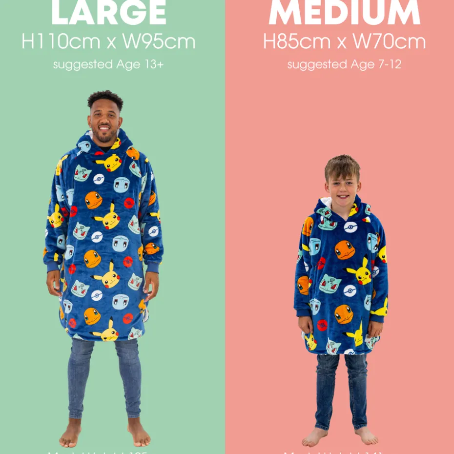 HUGZEE Pokemon Badges Wearable Hooded Fleece