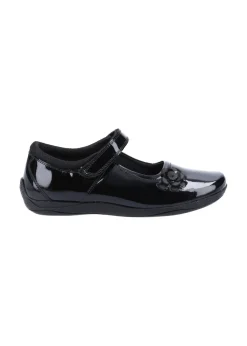 Hush Puppies Black Jessica Senior Patent School Shoe