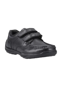 Hush Puppies Black Maddox Junior Touch Fastening Shoe