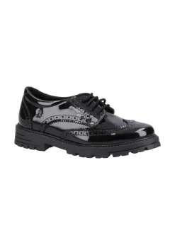Hush Puppies Girls Black Maxine Patent Senior School Shoes (Older 6-7)