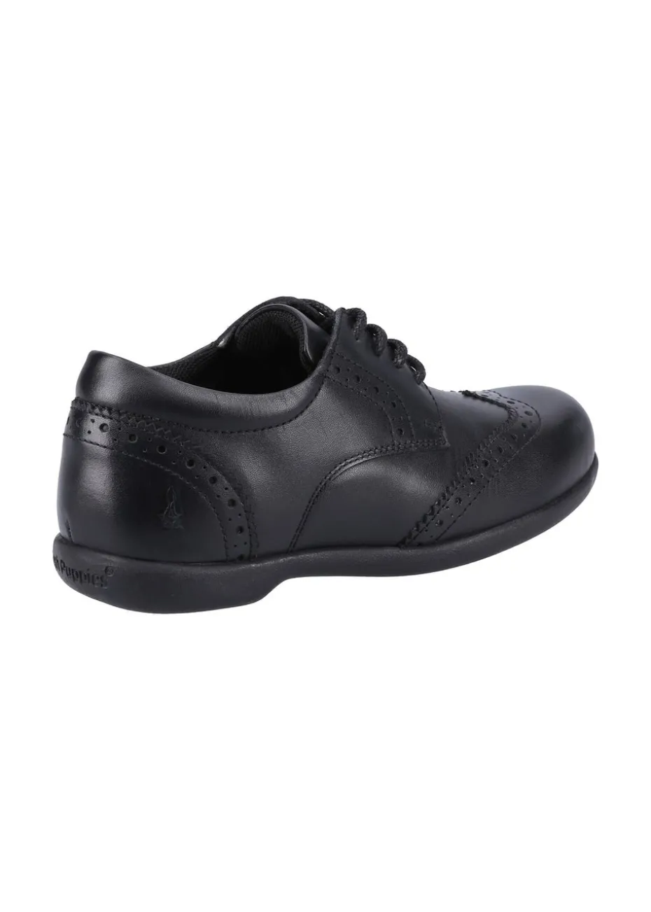 Hush Puppies Girls Black Bridget Snr School Shoes (Older 3-5)