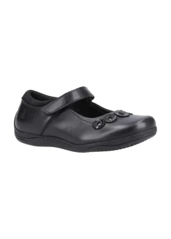 Hush Puppies Girls Black Christina Junior School Shoes (Younger 10-Older 2)