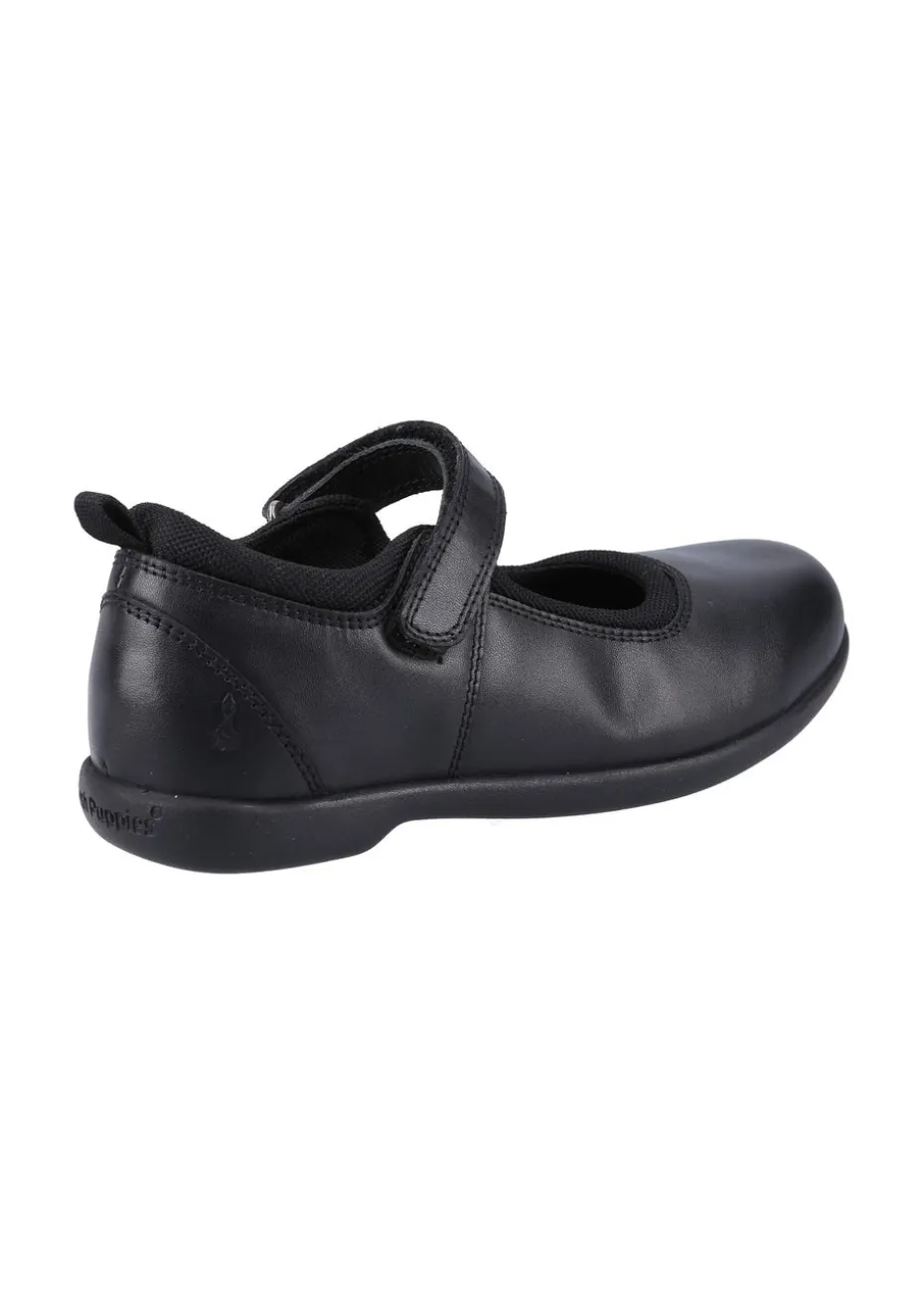 Hush Puppies Girls Black Bianca Jnr School Shoes (Younger 10- Older 2)