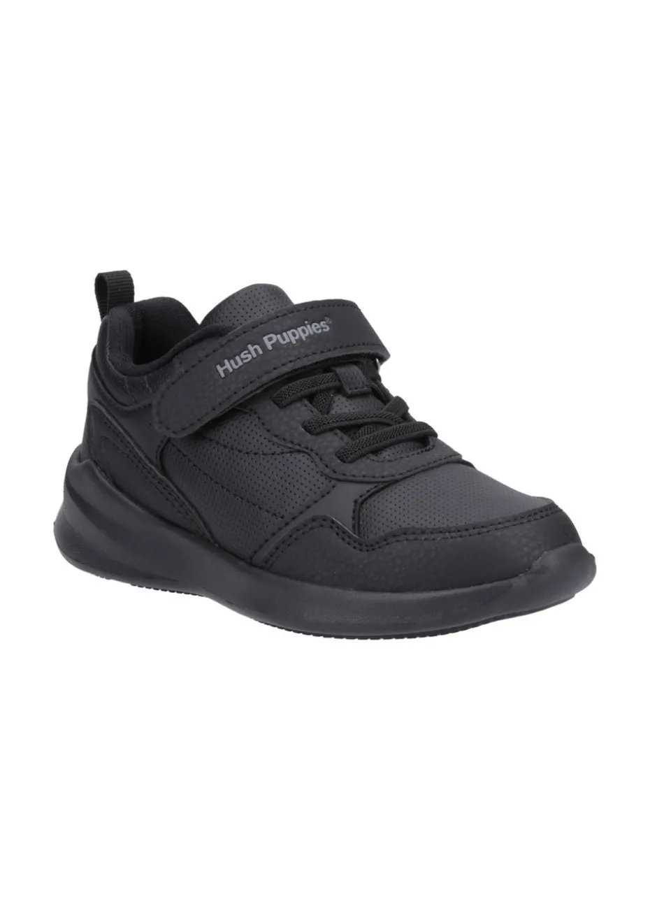 Hush Puppies Unisex Black Marling Bungee Lace Senior School Shoes (Older 3-5)