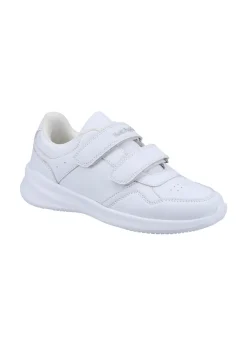 Hush Puppies Unisex White Marling Easy Junior School Shoes (Younger 10 - Older 2)