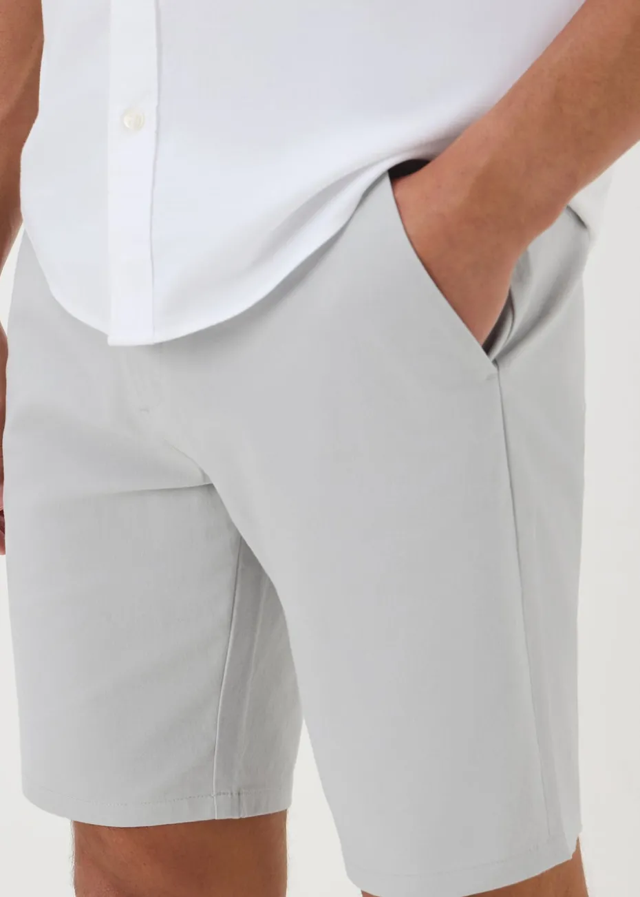 Ice Grey Straight Fit Chino Shorts
