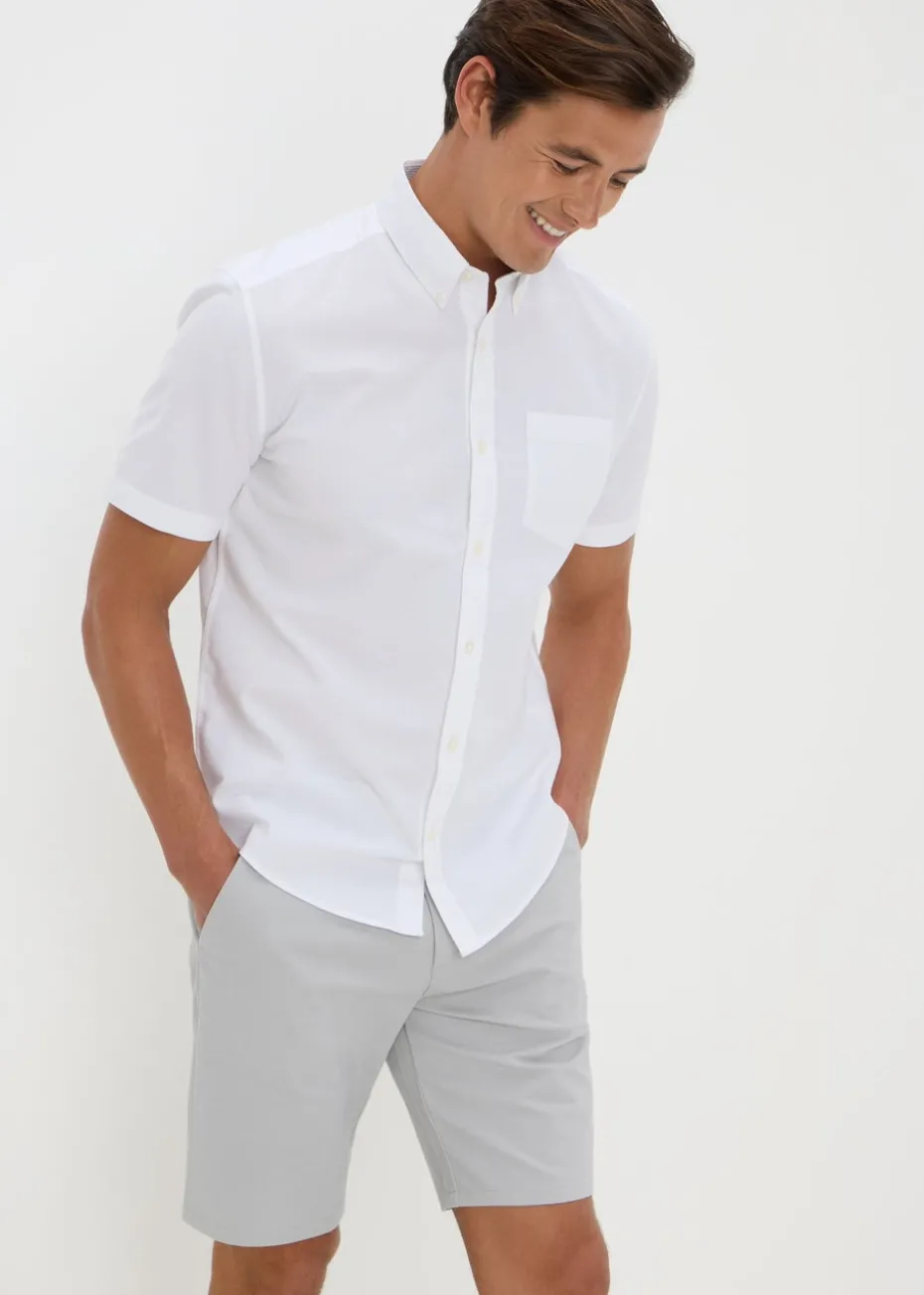 Ice Grey Straight Fit Chino Shorts