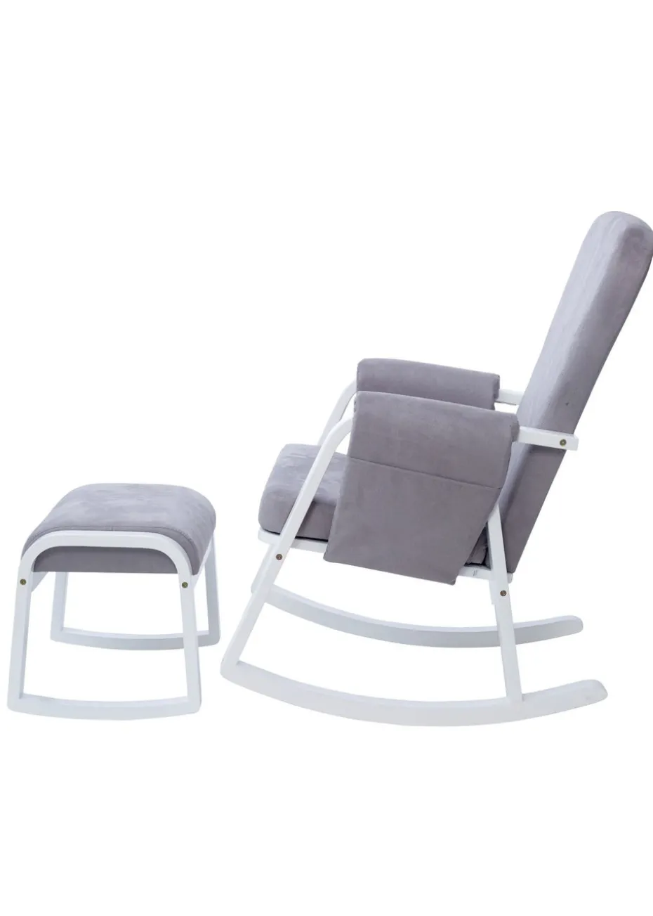 Ickle Bubba Grey Dursley Rocking Chair & Stool