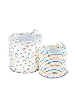 Ickle Bubba White Storage Baskets Rainbow Dreams 2 Pack