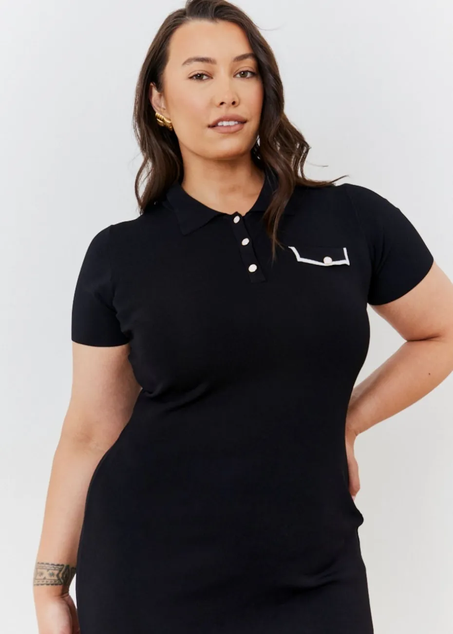 In The Style Black Knitted Dress