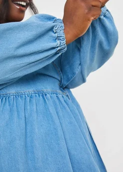 In The Style Blue Denim Wrap Dress