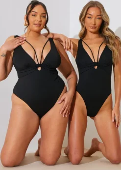 In The Style Perrie Sian Black Swimsuit